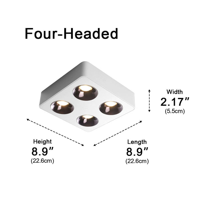 Minimalist Square LED Ceiling Spot Light, 3 Color Modes, High CRI90+ for Living Room/Bedroom/Kitchen
