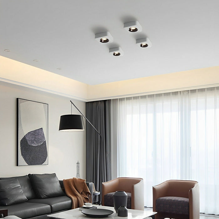Minimalist Square LED Ceiling Spot Light, 3 Color Modes, High CRI90+ for Living Room/Bedroom/Kitchen