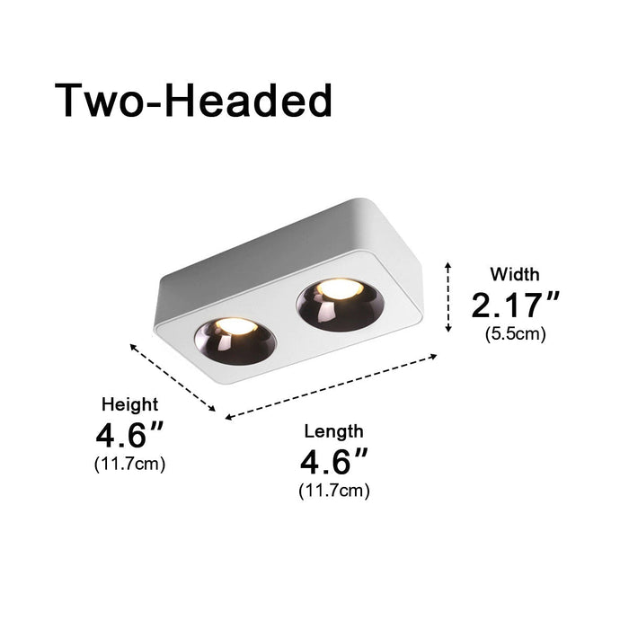Minimalist Square LED Ceiling Spot Light, 3 Color Modes, High CRI90+ for Living Room/Bedroom/Kitchen
