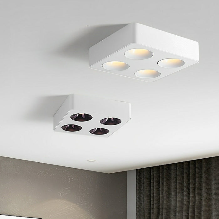 Minimalist Square LED Ceiling Spot Light, 3 Color Modes, High CRI90+ for Living Room/Bedroom/Kitchen