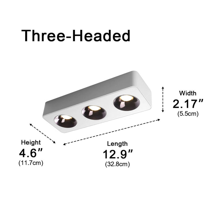 Minimalist Square LED Ceiling Spot Light, 3 Color Modes, High CRI90+ for Living Room/Bedroom/Kitchen