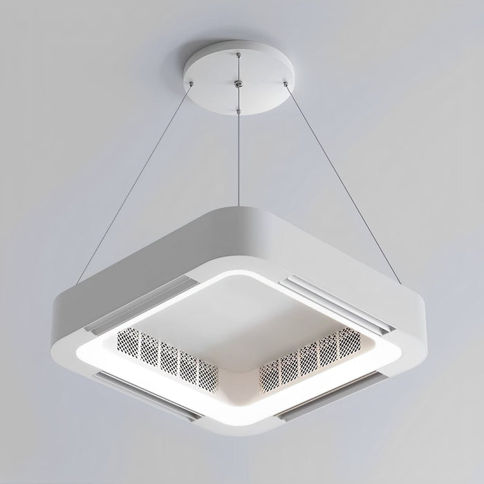 Bladeless LED Ceiling Fan, Dimmable Pendant Light, Modern Minimalist, Remote Control, Living Room/Bedroom/Kitchen