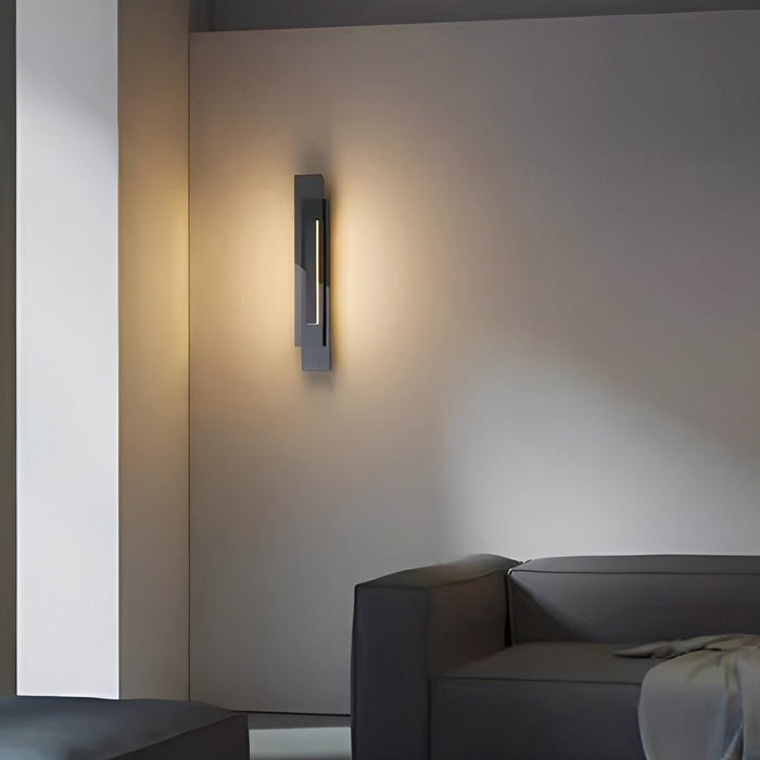 Tiered Glass LED Wall Sconce, Modern Minimalist Design, Warm White Light, Energy Efficient for Living Room/Bedroom/Dining Room/Bar