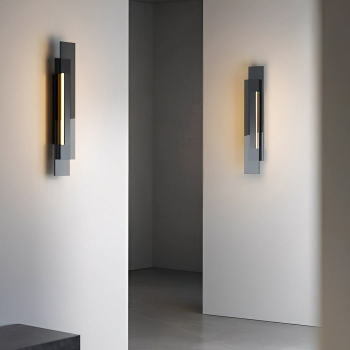 Tiered Glass LED Wall Sconce, Modern Minimalist Design, Warm White Light, Energy Efficient for Living Room/Bedroom/Dining Room/Bar