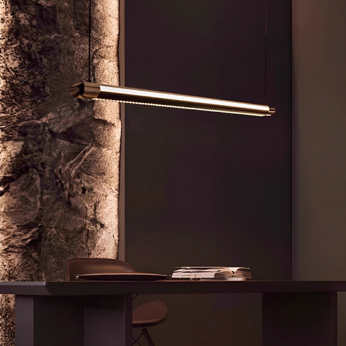 Modern Minimalist LED Linear Pendant Light, Dimmable Up/Down Lighting for Living Room/Bedroom/Kitchen/Bar
