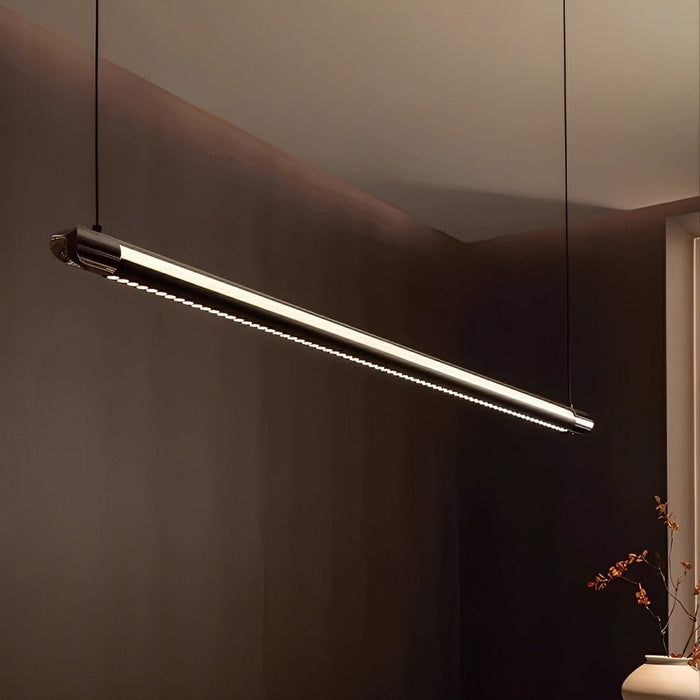 Modern Minimalist LED Linear Pendant Light, Dimmable Up/Down Lighting for Living Room/Bedroom/Kitchen/Bar