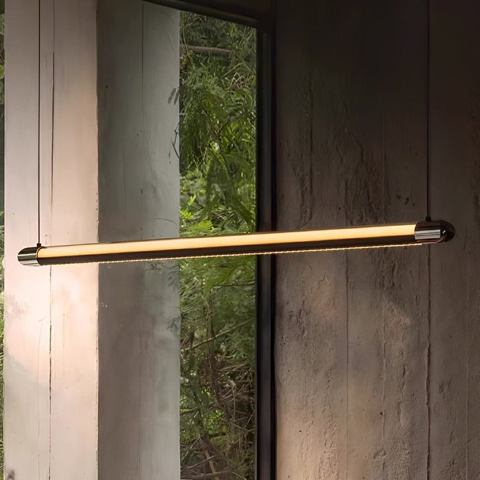 Modern Minimalist LED Linear Pendant Light, Dimmable Up/Down Lighting for Living Room/Bedroom/Kitchen/Bar