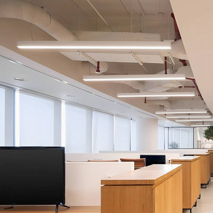 Linear LED Up Down Pendant Light, Dimmable High CRI Low Glare, Modern Office/Commercial Lighting
