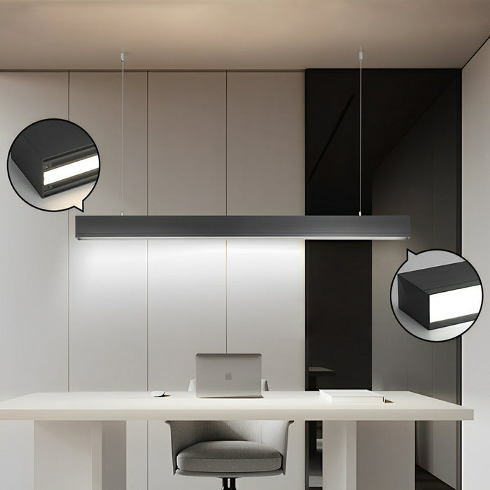 Linear LED Up Down Pendant Light, Dimmable High CRI Low Glare, Modern Office/Commercial Lighting