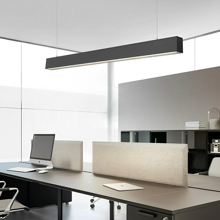 Linear LED Up Down Pendant Light, Dimmable High CRI Low Glare, Modern Office/Commercial Lighting