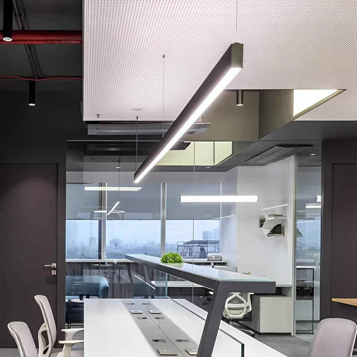Linear LED Up Down Pendant Light, Dimmable High CRI Low Glare, Modern Office/Commercial Lighting