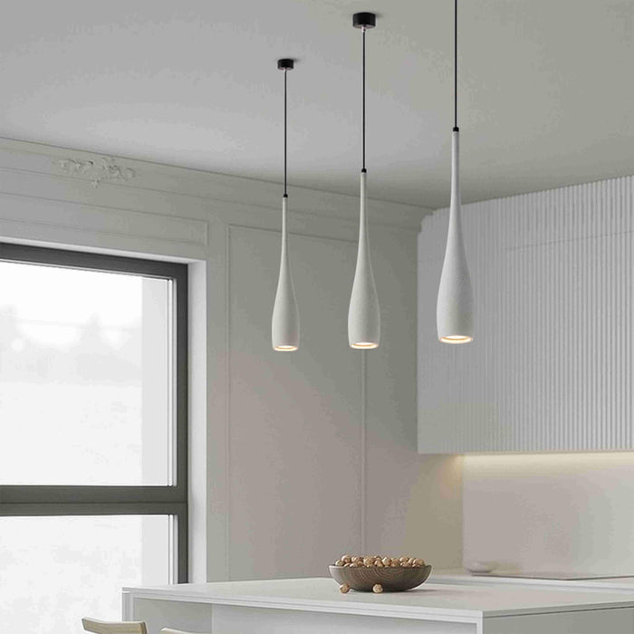 Cement Water Drop LED Pendant Light, Modern Minimalist Dining Room/Kitchen/Bar Lighting