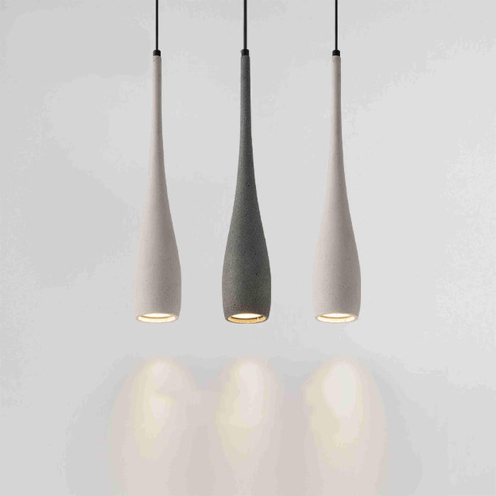 Cement Water Drop LED Pendant Light, Modern Minimalist Dining Room/Kitchen/Bar Lighting