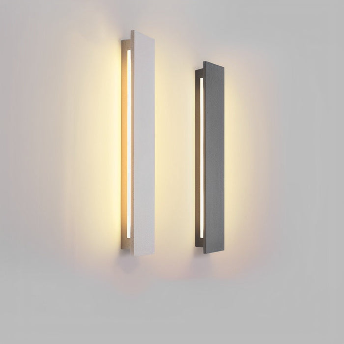 Modern Minimalist Concrete LED Outdoor Wall Sconce, Waterproof IP65 Porch/Patio Light, Hardwired