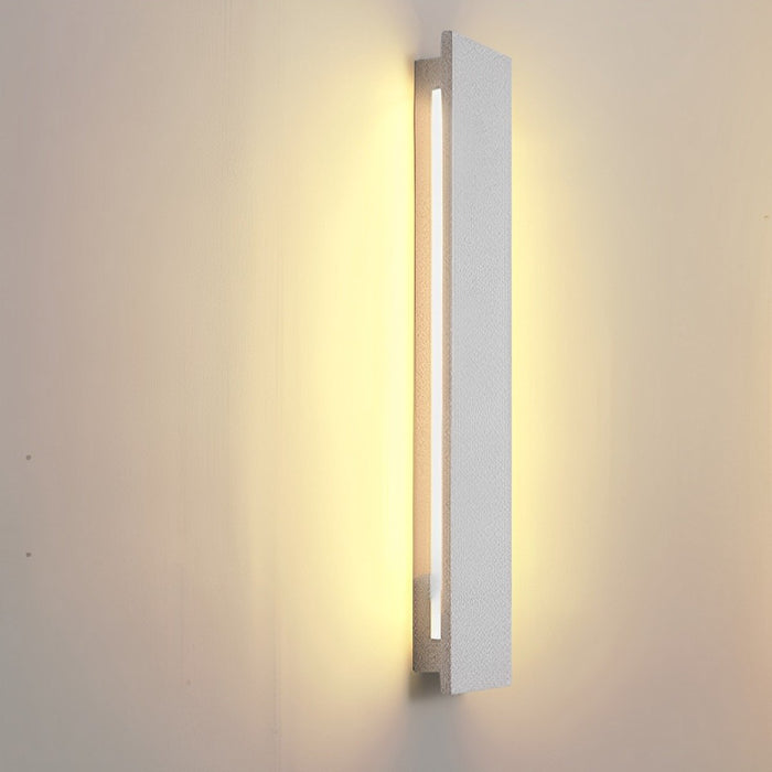 Modern Minimalist Concrete LED Outdoor Wall Sconce, Waterproof IP65 Porch/Patio Light, Hardwired