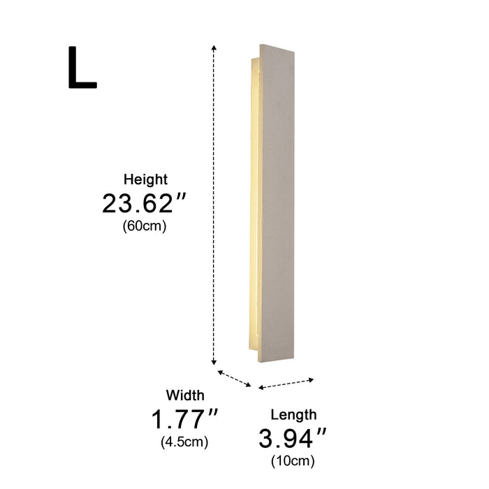 Modern Minimalist Concrete LED Outdoor Wall Sconce, Waterproof IP65 Porch/Patio Light, Hardwired