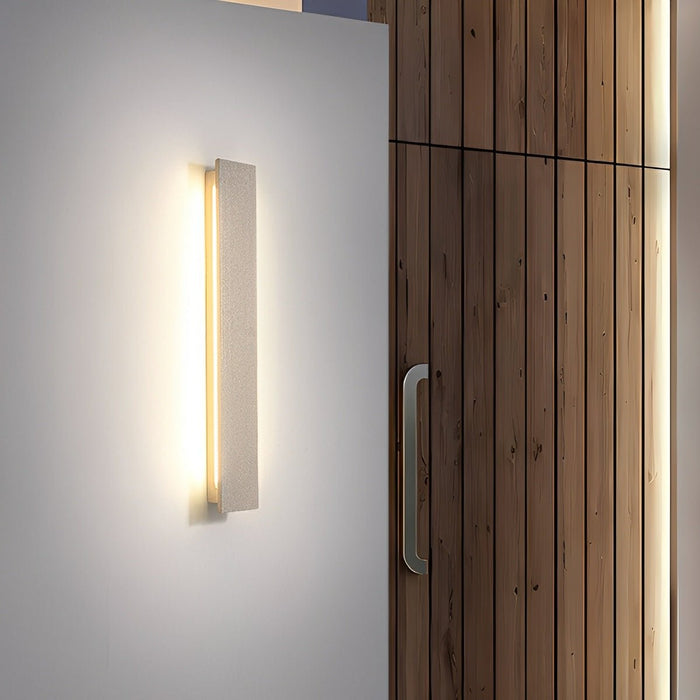 Modern Minimalist Concrete LED Outdoor Wall Sconce, Waterproof IP65 Porch/Patio Light, Hardwired