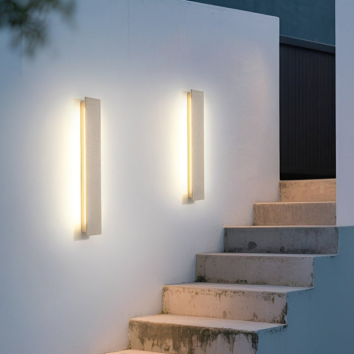Modern Minimalist Concrete LED Outdoor Wall Sconce, Waterproof IP65 Porch/Patio Light, Hardwired