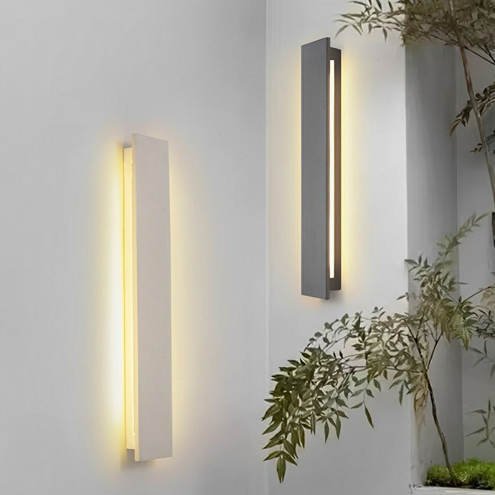 Modern Minimalist Concrete LED Outdoor Wall Sconce, Waterproof IP65 Porch/Patio Light, Hardwired