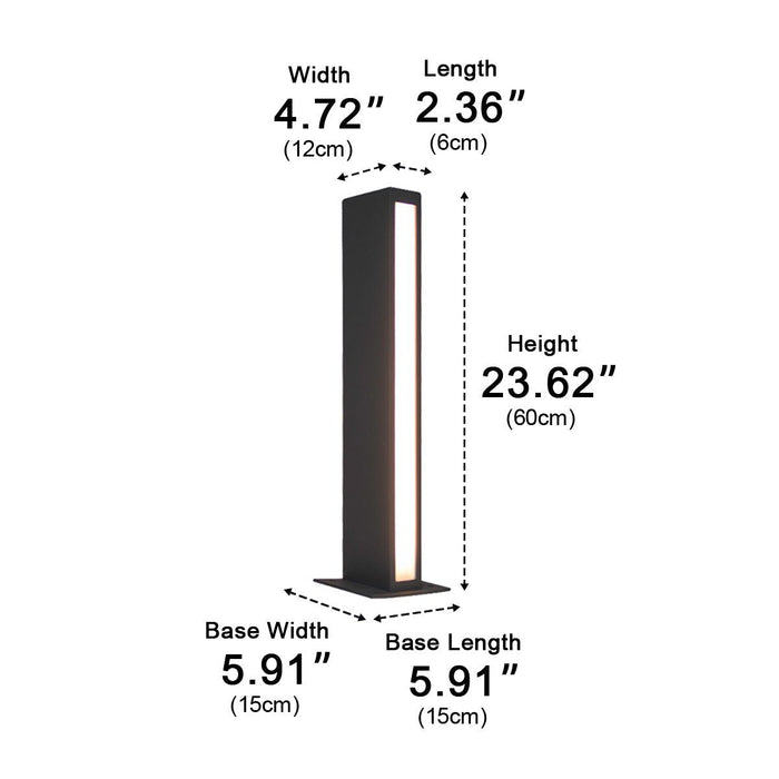 Weatherproof LED Pathway Light, Modern Minimalist Rectangular, Architectural Accent, Lawn/Garden/Patio