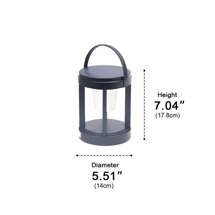 Solar LED Outdoor Lantern, Waterproof USB Rechargeable Table Lamp for Patio/Porch/Yard