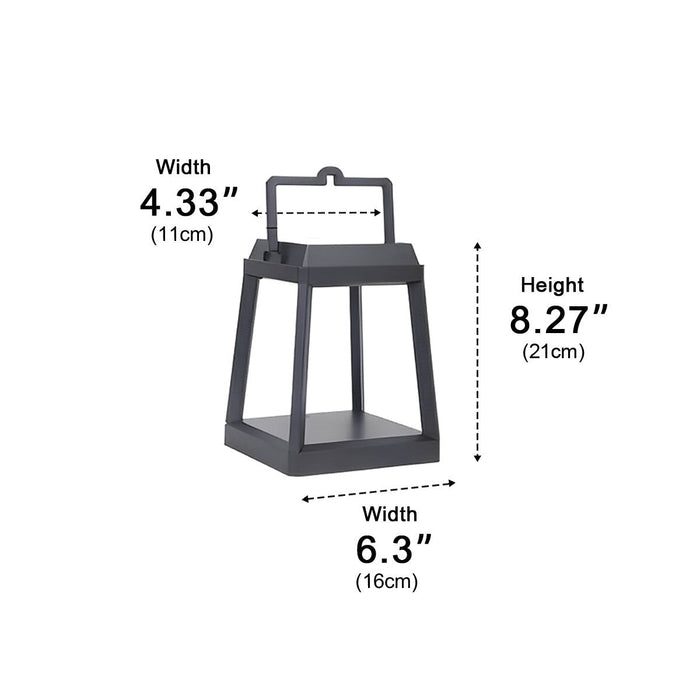 Solar LED Outdoor Lantern, Waterproof USB Rechargeable Table Lamp for Patio/Porch/Yard