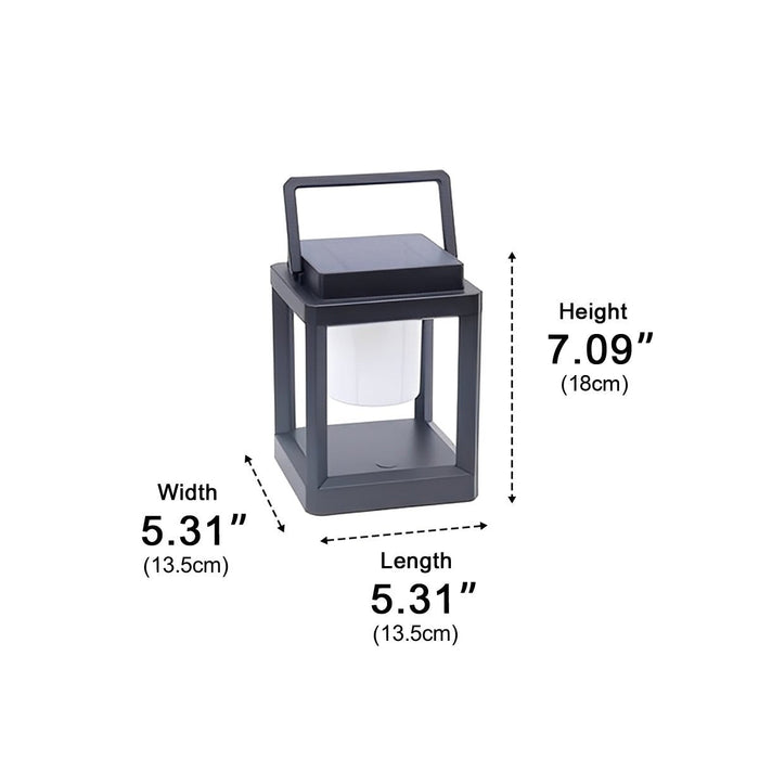 Solar LED Outdoor Lantern, Waterproof USB Rechargeable Table Lamp for Patio/Porch/Yard