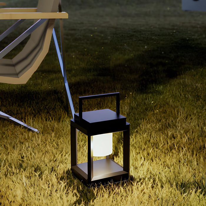 Solar LED Outdoor Lantern, Waterproof USB Rechargeable Table Lamp for Patio/Porch/Yard