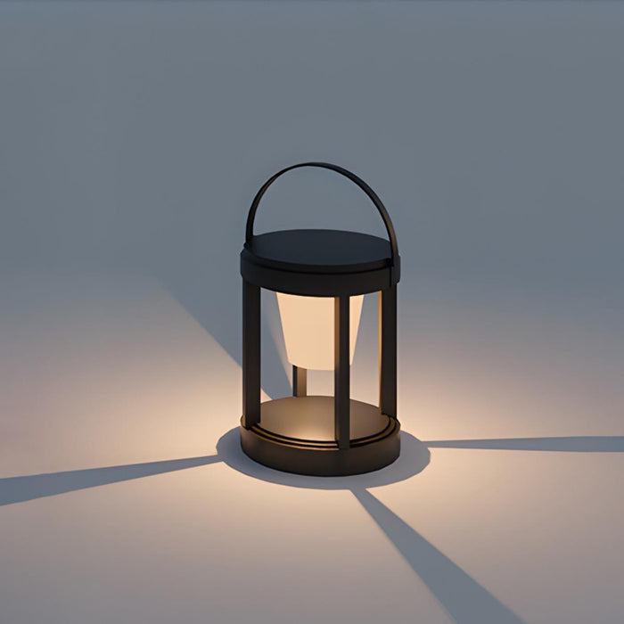 Solar LED Outdoor Lantern, Waterproof USB Rechargeable Table Lamp for Patio/Porch/Yard