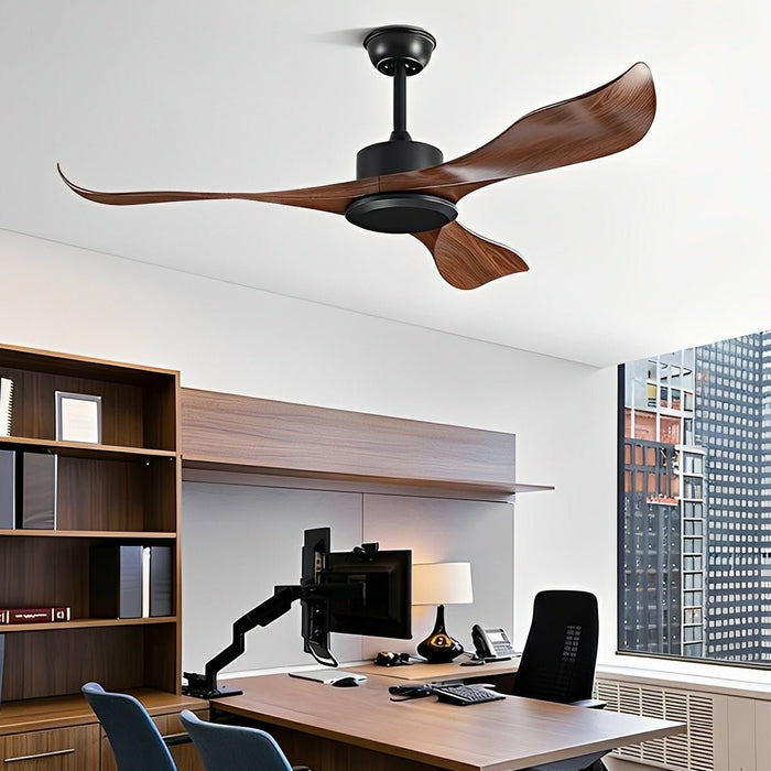 DC Motor Wing Blade Ceiling Fan, Modern Minimalist, 6-Speed Reversible Airflow, Remote/Wall Control for Living Room/Bedroom