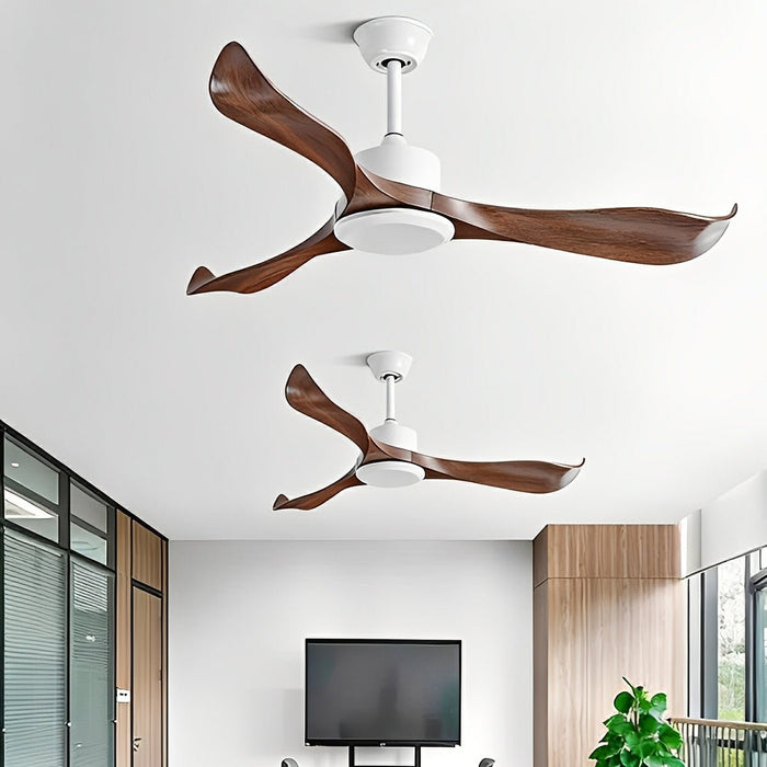 DC Motor Wing Blade Ceiling Fan, Modern Minimalist, 6-Speed Reversible Airflow, Remote/Wall Control for Living Room/Bedroom