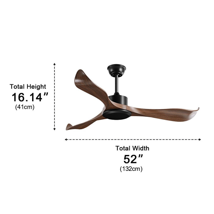 DC Motor Wing Blade Ceiling Fan, Modern Minimalist, 6-Speed Reversible Airflow, Remote/Wall Control for Living Room/Bedroom