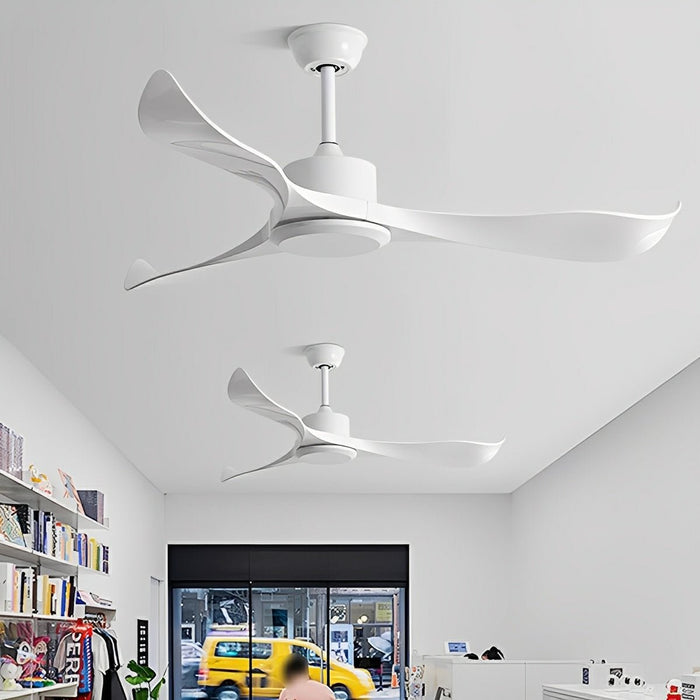 DC Motor Wing Blade Ceiling Fan, Modern Minimalist, 6-Speed Reversible Airflow, Remote/Wall Control for Living Room/Bedroom