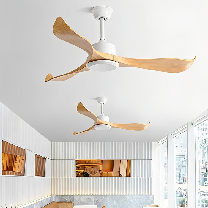 DC Motor Wing Blade Ceiling Fan, Modern Minimalist, 6-Speed Reversible Airflow, Remote/Wall Control for Living Room/Bedroom
