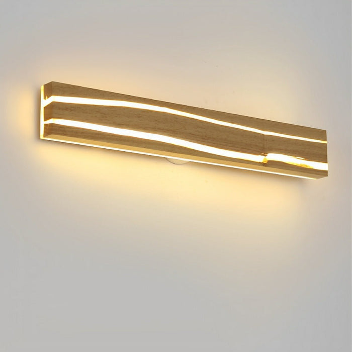 Minimalist Wood Texture LED Wall Sconce, Indoor Accent Lighting, Hardwired, Bedroom/Living Room
