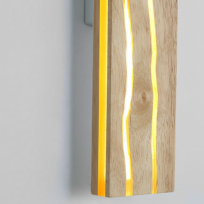 Minimalist Wood Texture LED Wall Sconce, Indoor Accent Lighting, Hardwired, Bedroom/Living Room