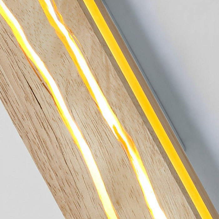 Minimalist Wood Texture LED Wall Sconce, Indoor Accent Lighting, Hardwired, Bedroom/Living Room