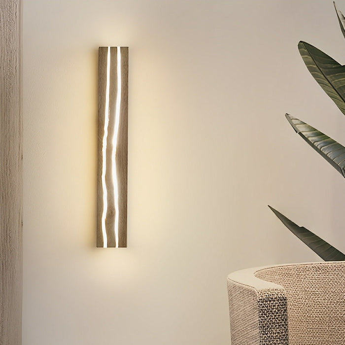 Minimalist Wood Texture LED Wall Sconce, Indoor Accent Lighting, Hardwired, Bedroom/Living Room