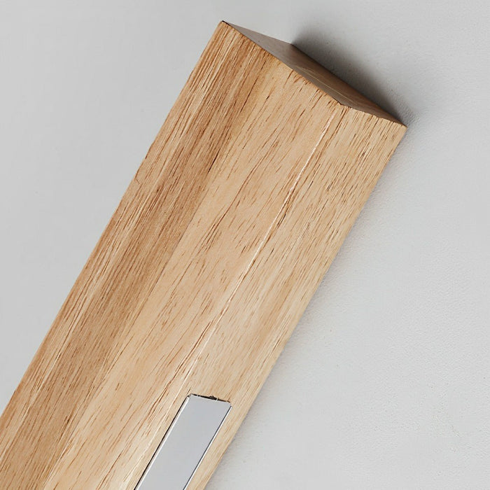 Minimalist Wood LED Wall Sconce, Double-Sided Lighting, 3 Color Modes, Indoor Accent/Bedside Lamp