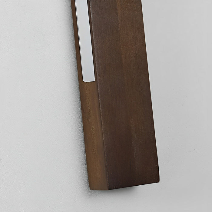 Minimalist Wood LED Wall Sconce, Double-Sided Lighting, 3 Color Modes, Indoor Accent/Bedside Lamp