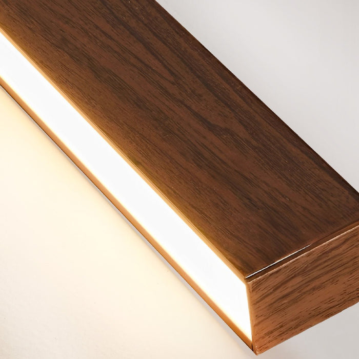Modern Minimalist LED Ceiling Light, Wood Grain Long Strip, Dimmable, Living Room/Bedroom/Kitchen