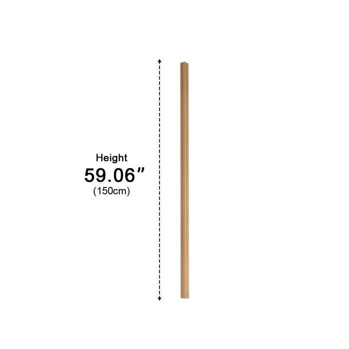 Modern Minimalist Wood Floor Lamp - Plug-in LED Long Strip Design - Contemporary Standing Light for Living Room, Bedroom, Office