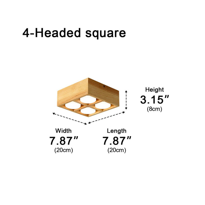 Modern Minimalist Wood LED Ceiling Spot Light, Adjustable Gimbal, High CRI, Living Room/Bedroom/Kitchen