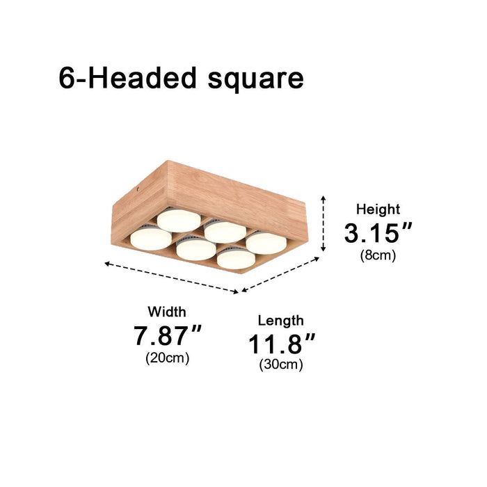 Modern Minimalist Wood LED Ceiling Spot Light, Adjustable Gimbal, High CRI, Living Room/Bedroom/Kitchen