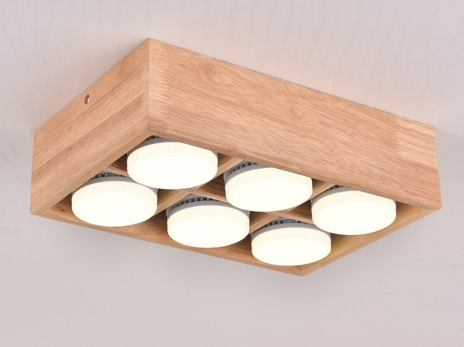Modern Minimalist Wood LED Ceiling Spot Light, Adjustable Gimbal, High CRI, Living Room/Bedroom/Kitchen