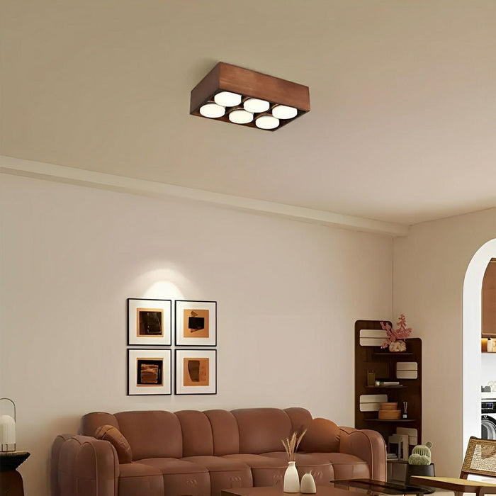 Modern Minimalist Wood LED Ceiling Spot Light, Adjustable Gimbal, High CRI, Living Room/Bedroom/Kitchen
