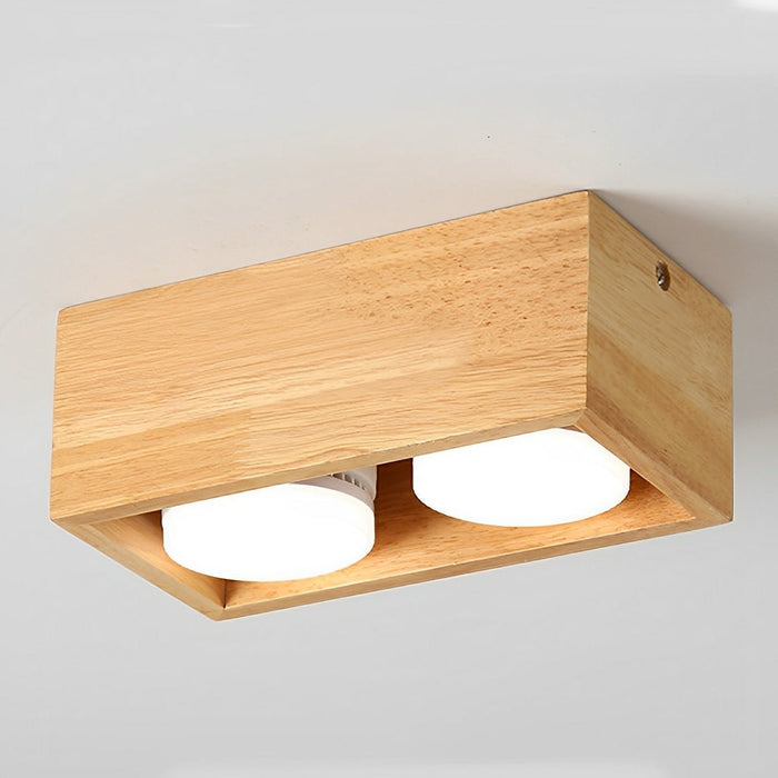 Modern Minimalist Wood LED Ceiling Spot Light, Adjustable Gimbal, High CRI, Living Room/Bedroom/Kitchen