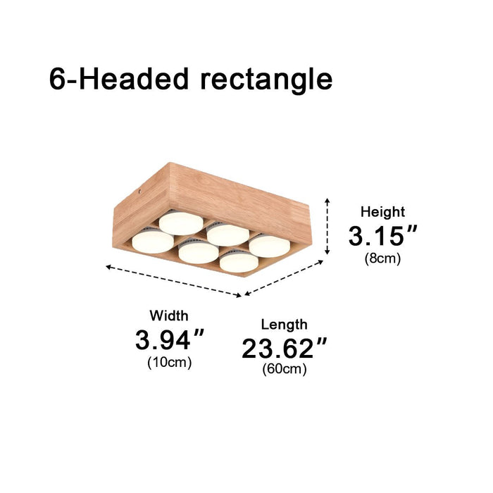 Modern Minimalist Wood LED Ceiling Spot Light, Adjustable Gimbal, High CRI, Living Room/Bedroom/Kitchen