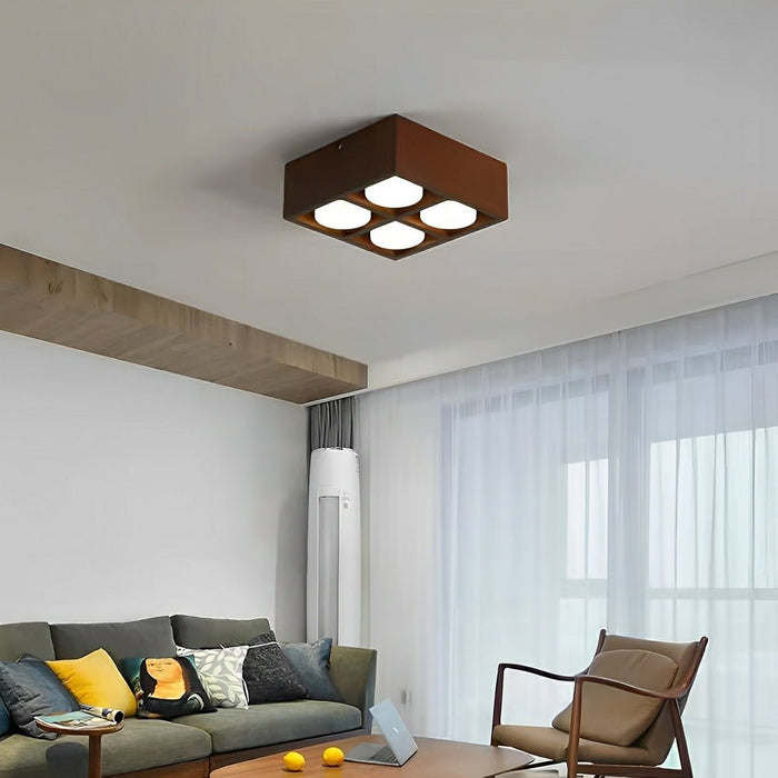 Modern Minimalist Wood LED Ceiling Spot Light, Adjustable Gimbal, High CRI, Living Room/Bedroom/Kitchen