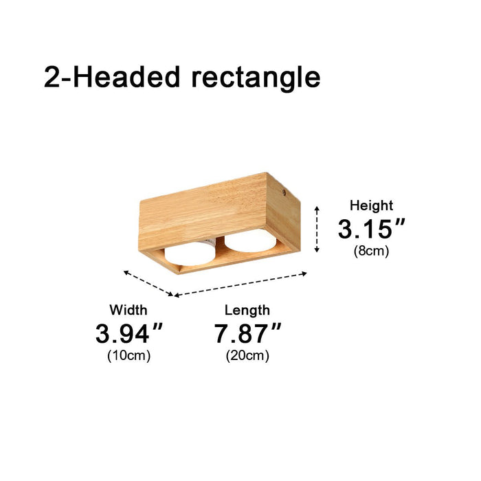 Modern Minimalist Wood LED Ceiling Spot Light, Adjustable Gimbal, High CRI, Living Room/Bedroom/Kitchen